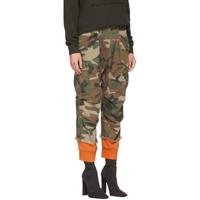 R13 Green and Orange Camo Harrem Sweat 