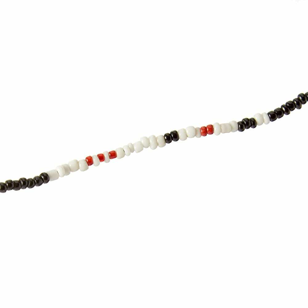 Mikia Men's Beaded Necklace in Black/White Mikia