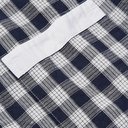 Oliver Spencer - Hatch Grandad-Collar Checked Cotton and Linen-Blend Shirt - Navy
