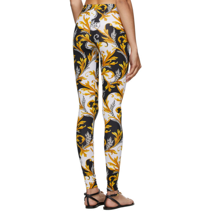 White Barocco Leggings Versace
