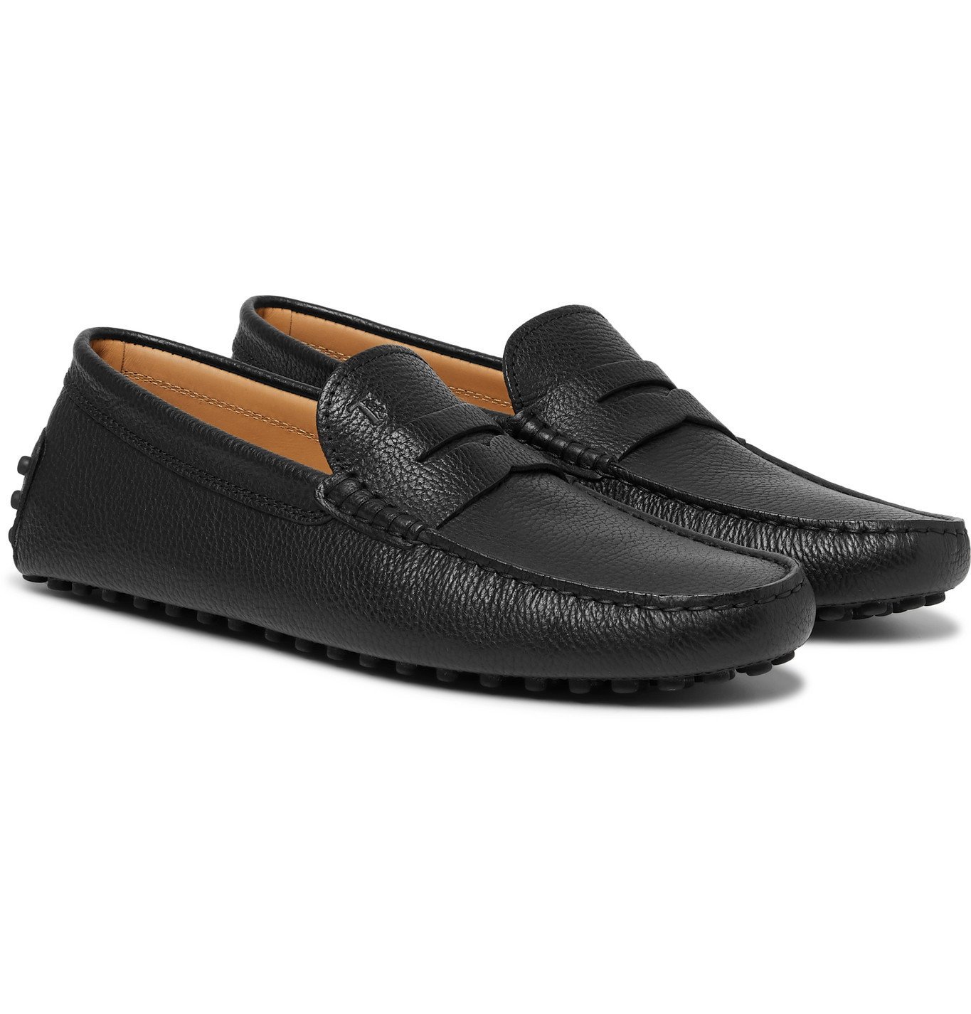 Tod's - Gommino Textured Leather Driving Shoes - Black Tod's