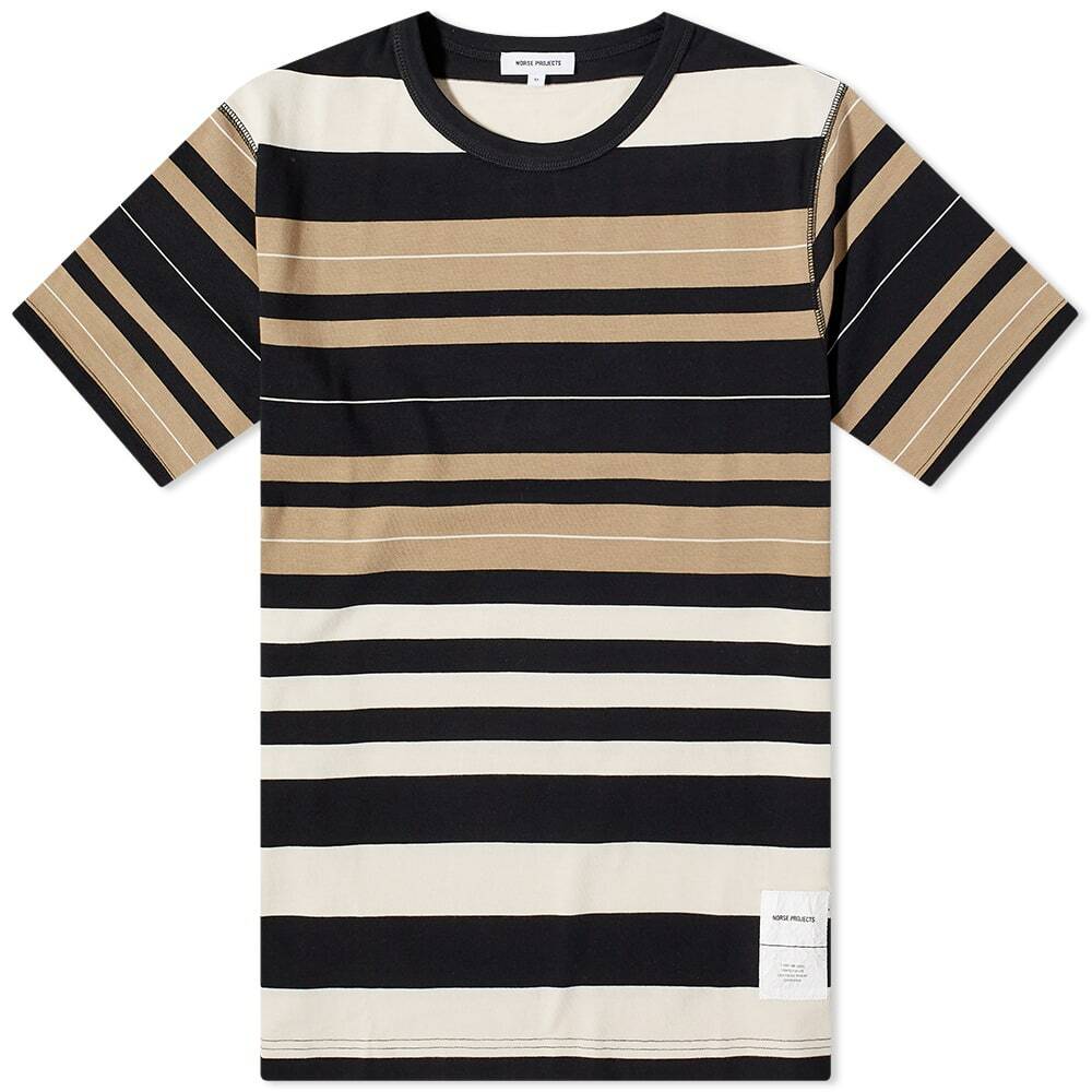 Norse Projects Men's Holger Tab Series Stripe Mix T-Shirt in Utility ...