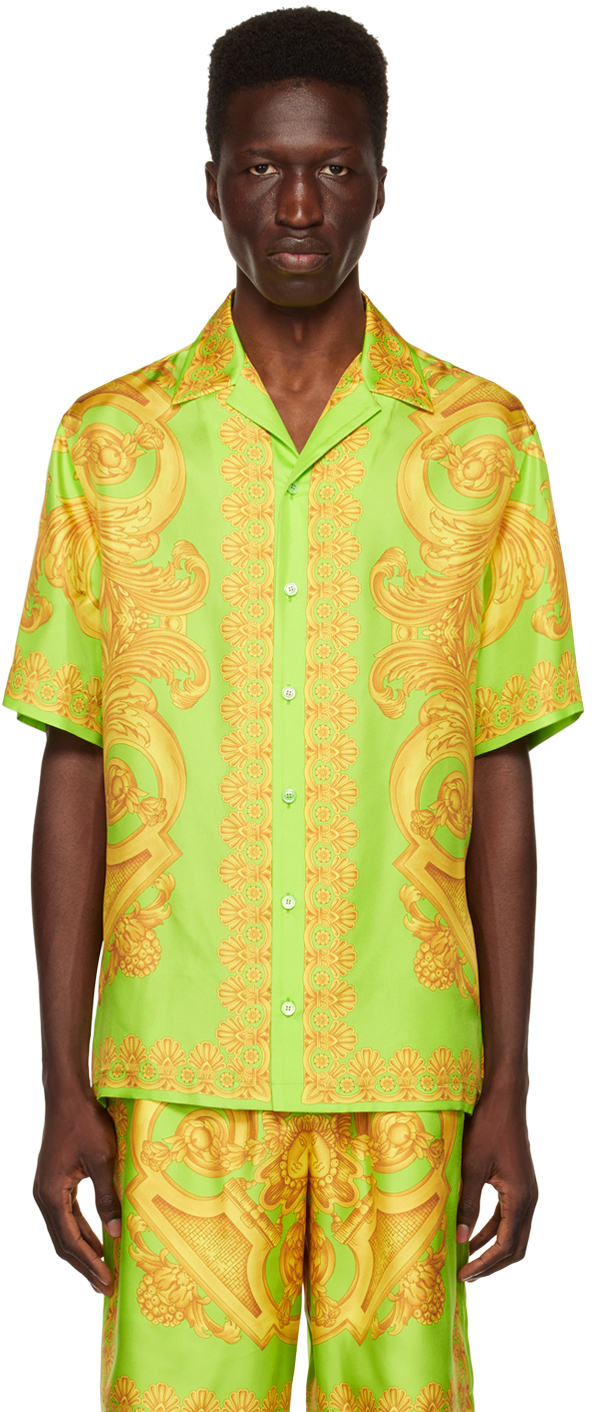 Versace Green & Gold Barocco Shirt