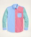 Brooks Brothers Men's Regent Regular-Fit Original Broadcloth Sport Shirt, Fun Bold Stripe