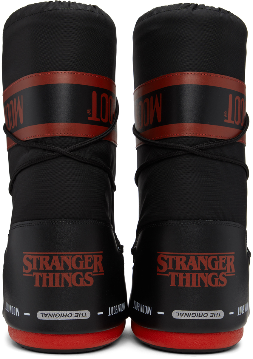 Moon Boot Black & Red Stranger Things Upside Down Boots
