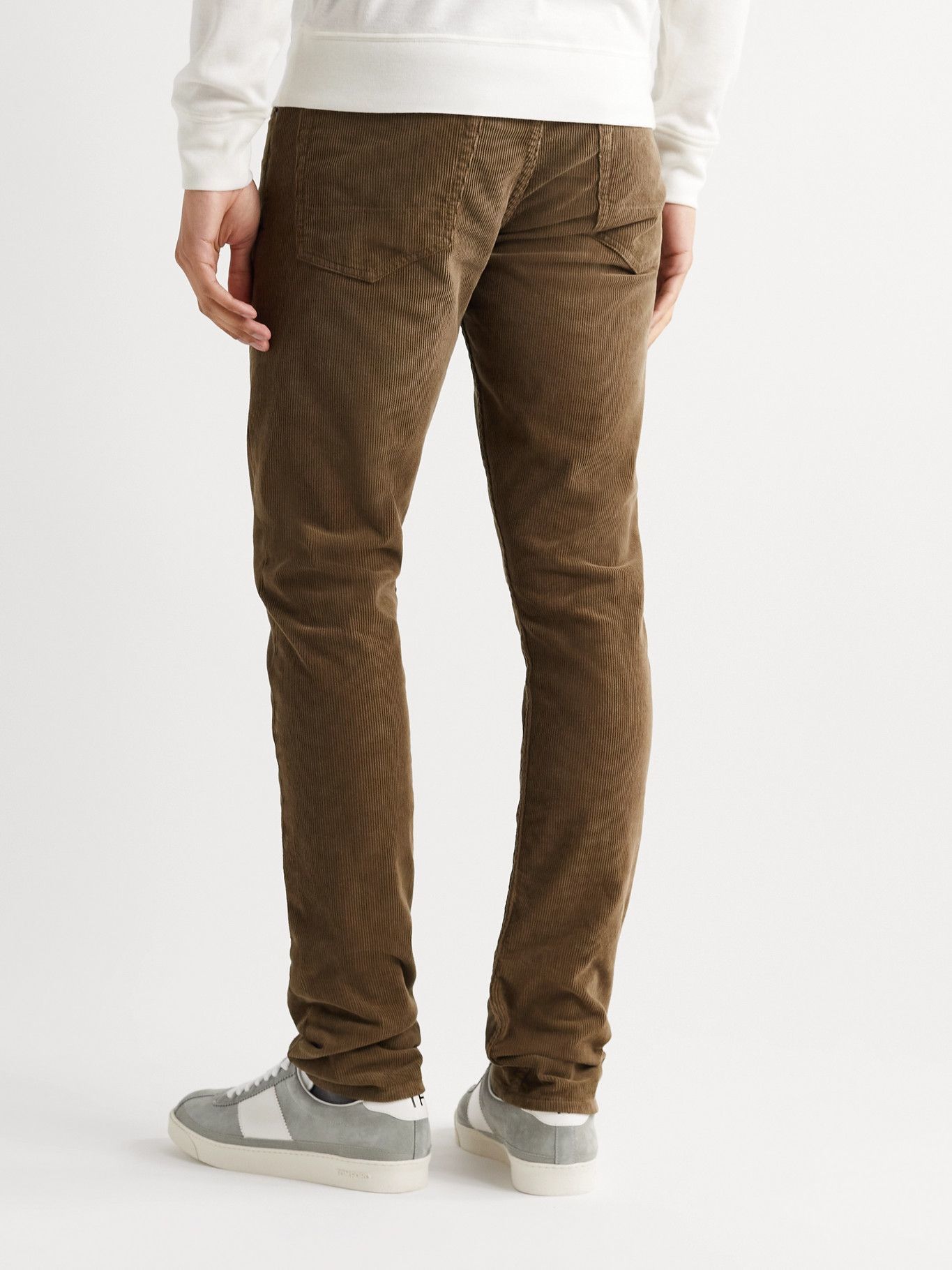 TOM FORD - Slim-Fit Cotton-Blend Corduroy Trousers - Brown TOM FORD