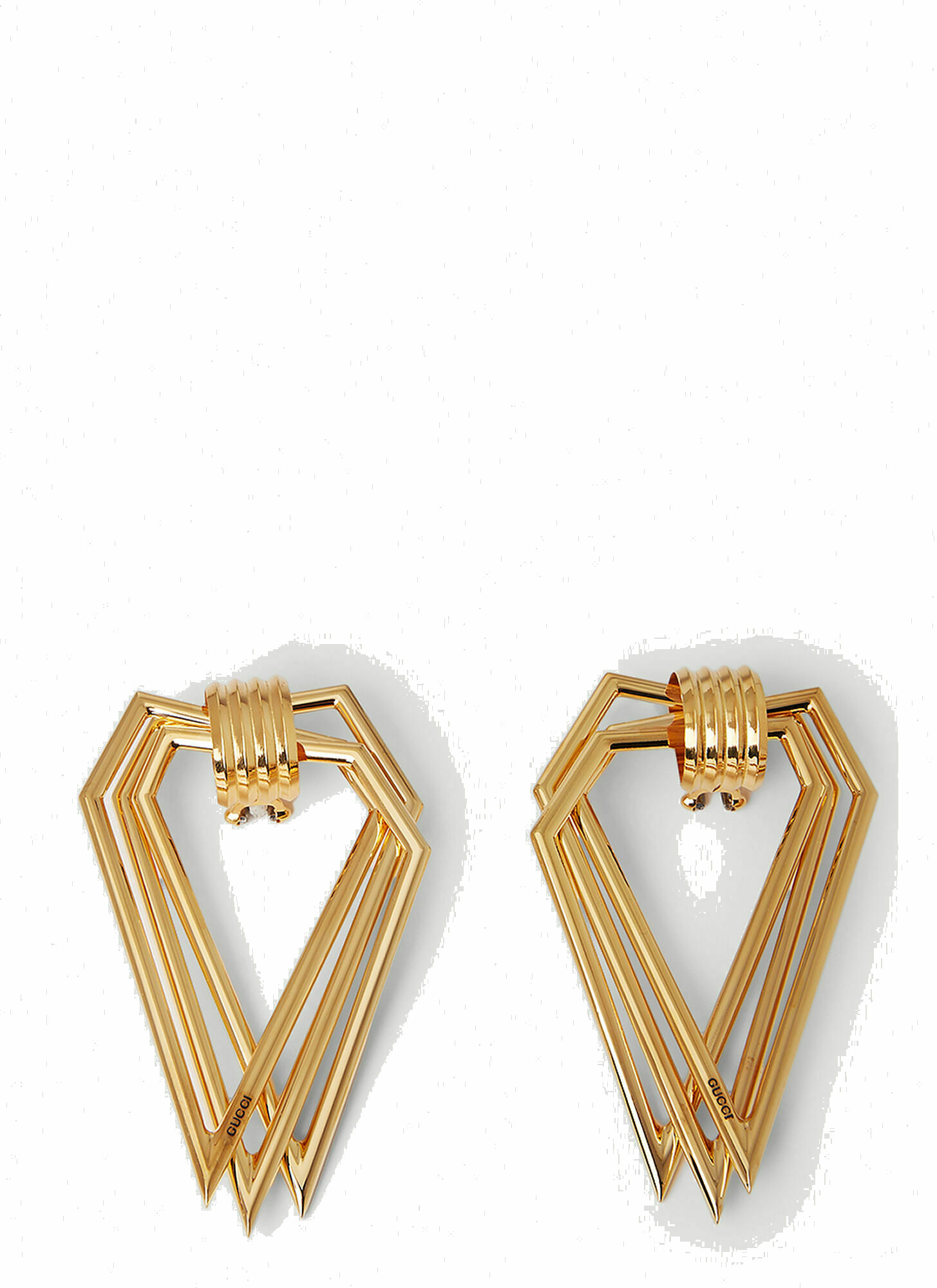 Photo: Multi Triangle Earrings in Gold