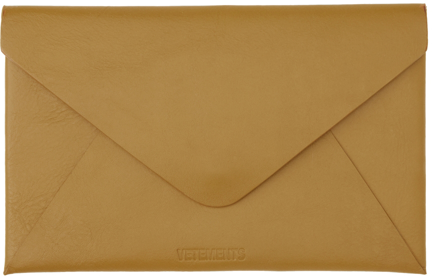 VETEMENTS Brown Leather Envelope Wallet Vetements