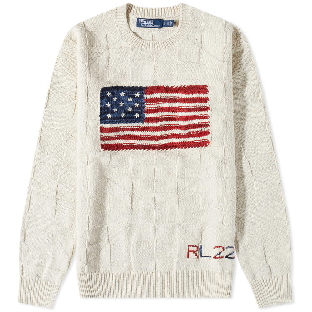 Polo Ralph Lauren Flag Intarsia Crew Knit Polo Ralph Lauren