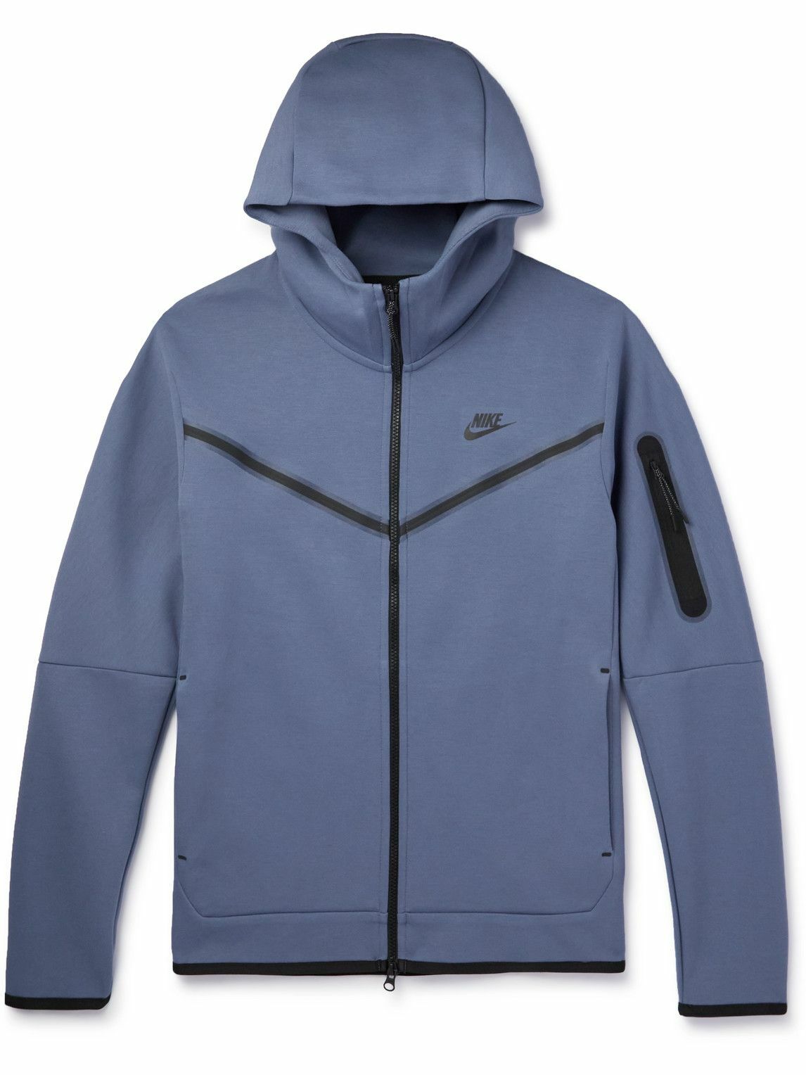 Nike - Sportswear Cotton-Blend Tech-Fleece Zip-Up Hoodie - Blue Nike