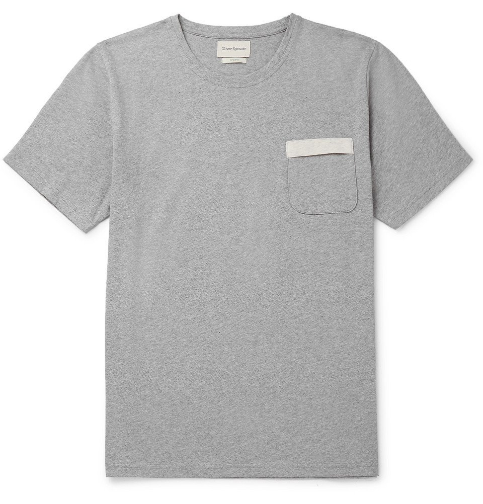 Oliver Spencer - Mélange Organic Cotton-Jersey T-Shirt - Gray