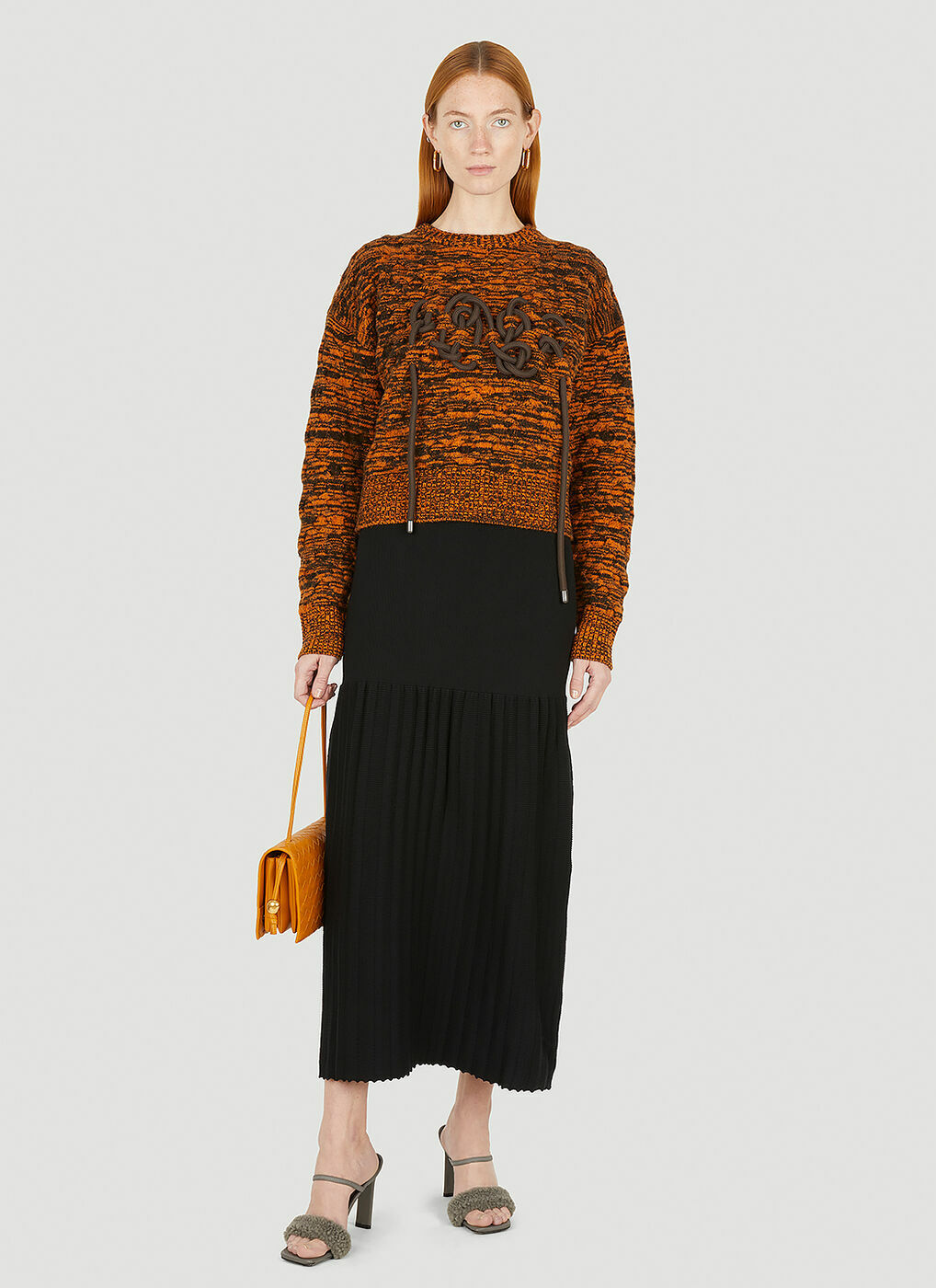 Accordian Knit Skirt in Black Wynn Hamlyn