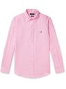 Polo Ralph Lauren - Button-Down Collar Logo-Embroidered Linen Shirt - Pink