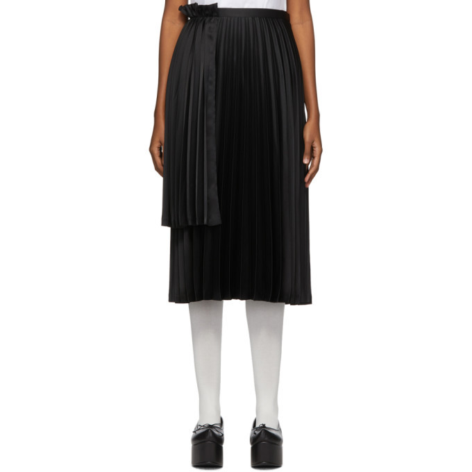Noir Kei Ninomiya Black Pleated Layer Panel Skirt Noir Kei Ninomiya
