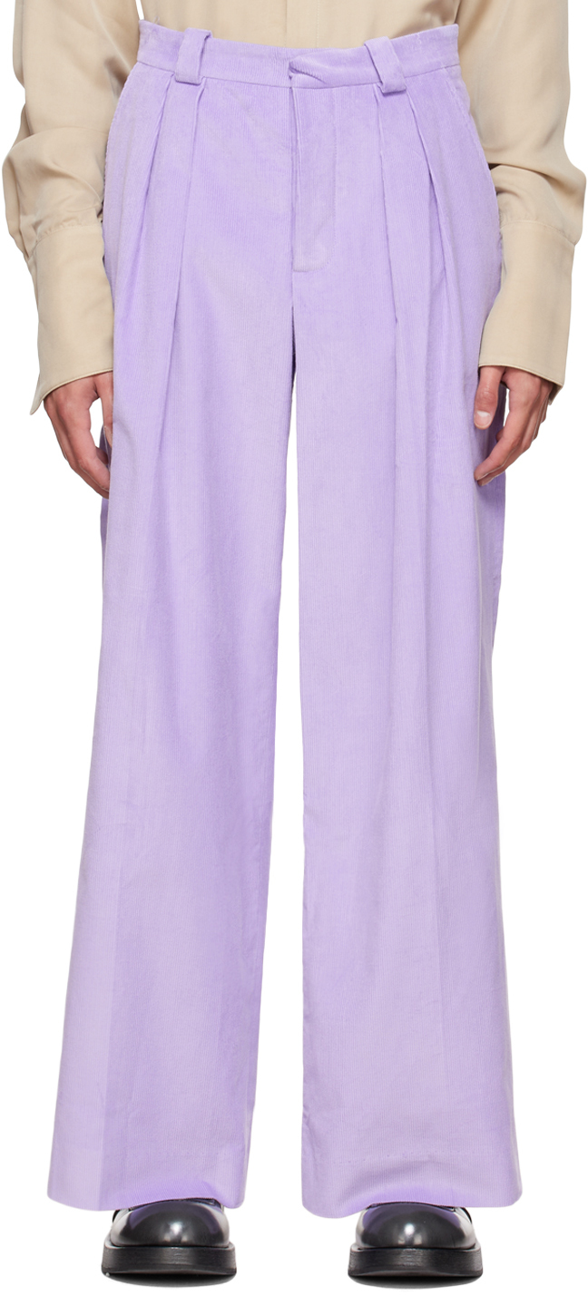 King & Tuckfield Purple Wide Leg Trousers