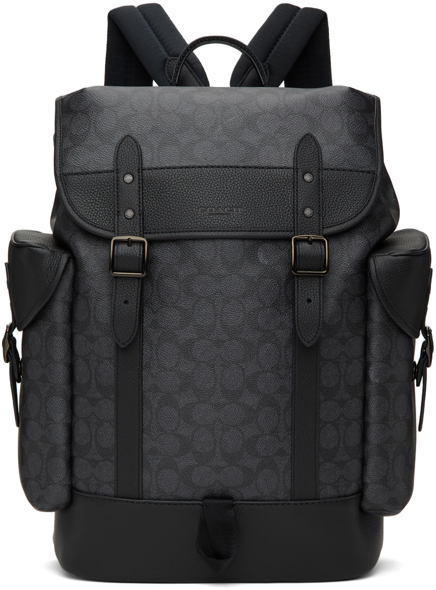 gray coach backpack