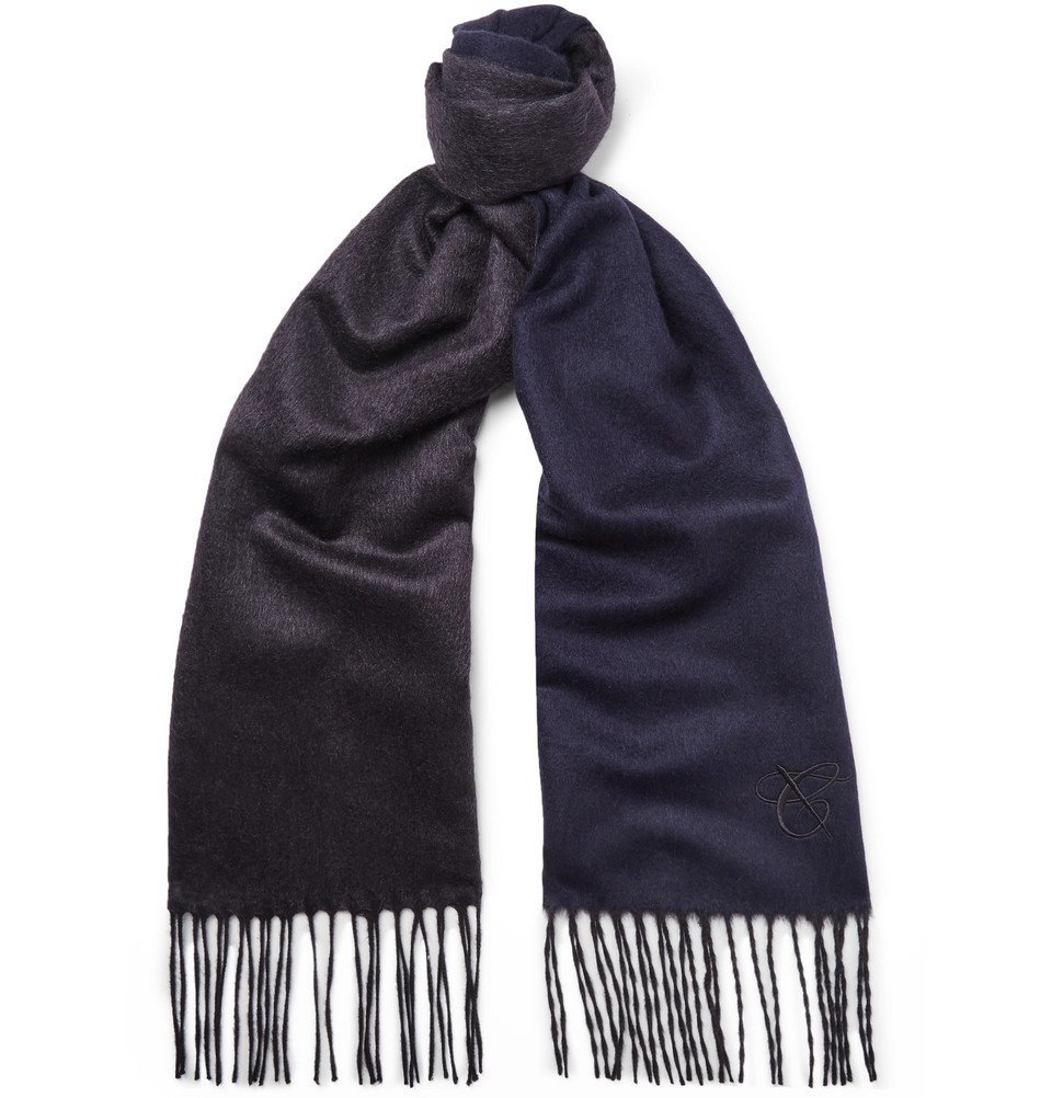 Canali - Silk and Cashmere-Blend Scarf - Men - Navy Canali