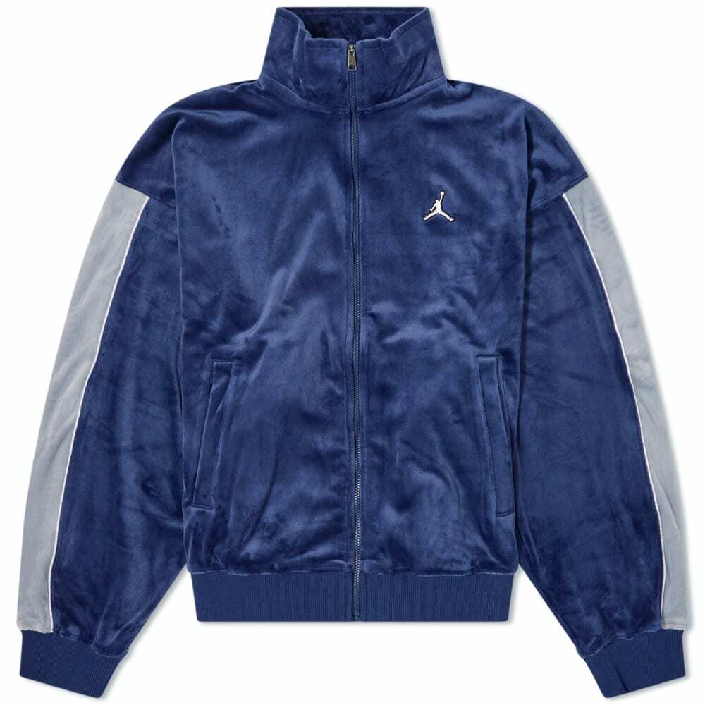 Air Jordan Men's Velour Track Jacket in Midnight Navy/Stealth/White