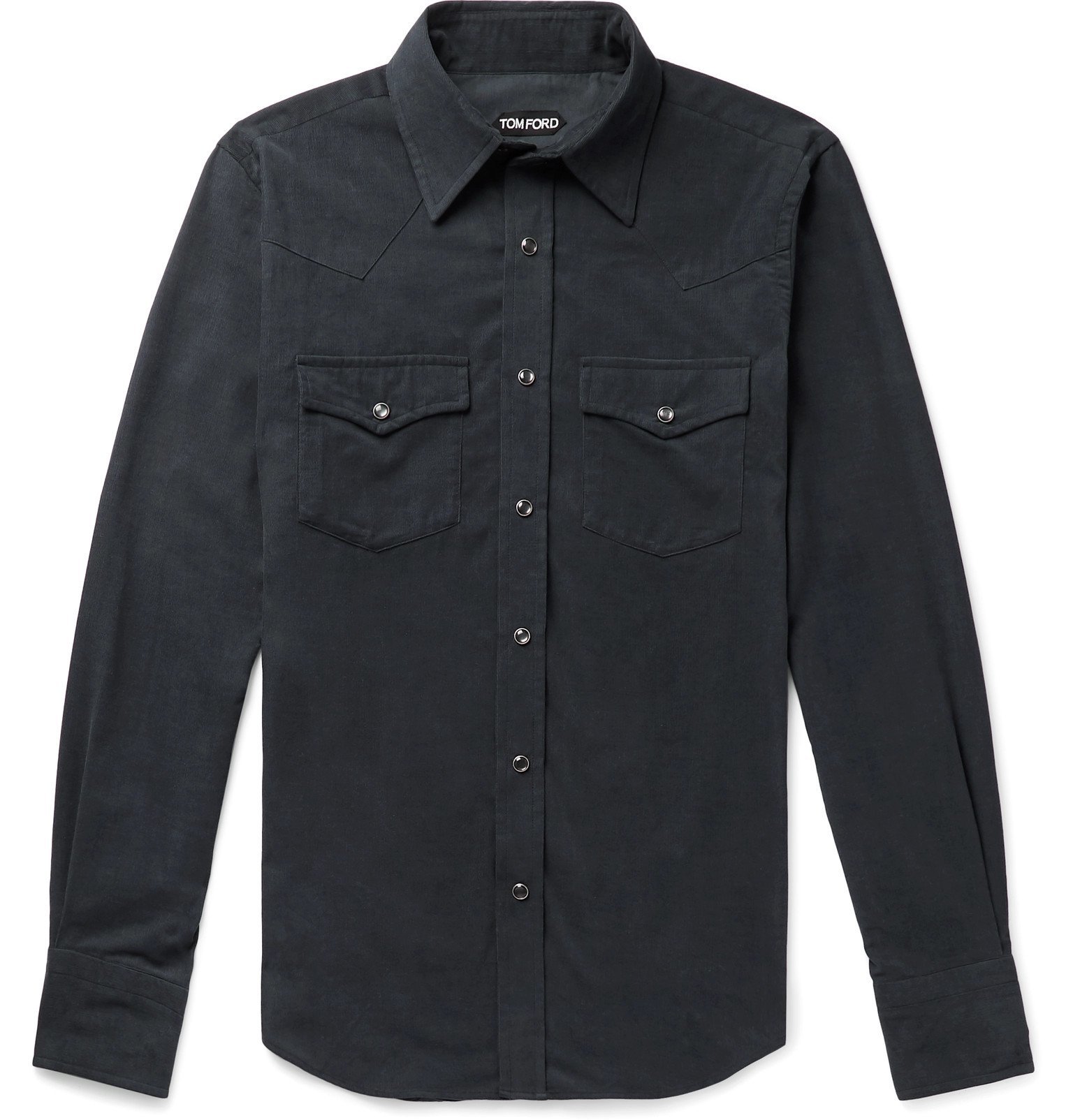 TOM FORD - Slim-Fit Cotton-Corduroy Shirt - Blue TOM FORD