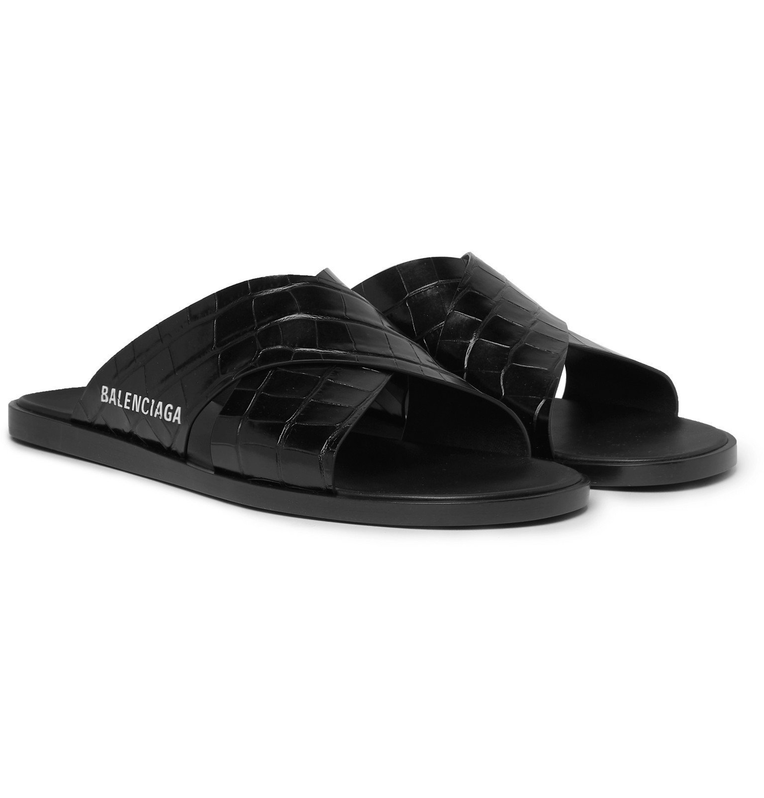 womens black balenciaga slides