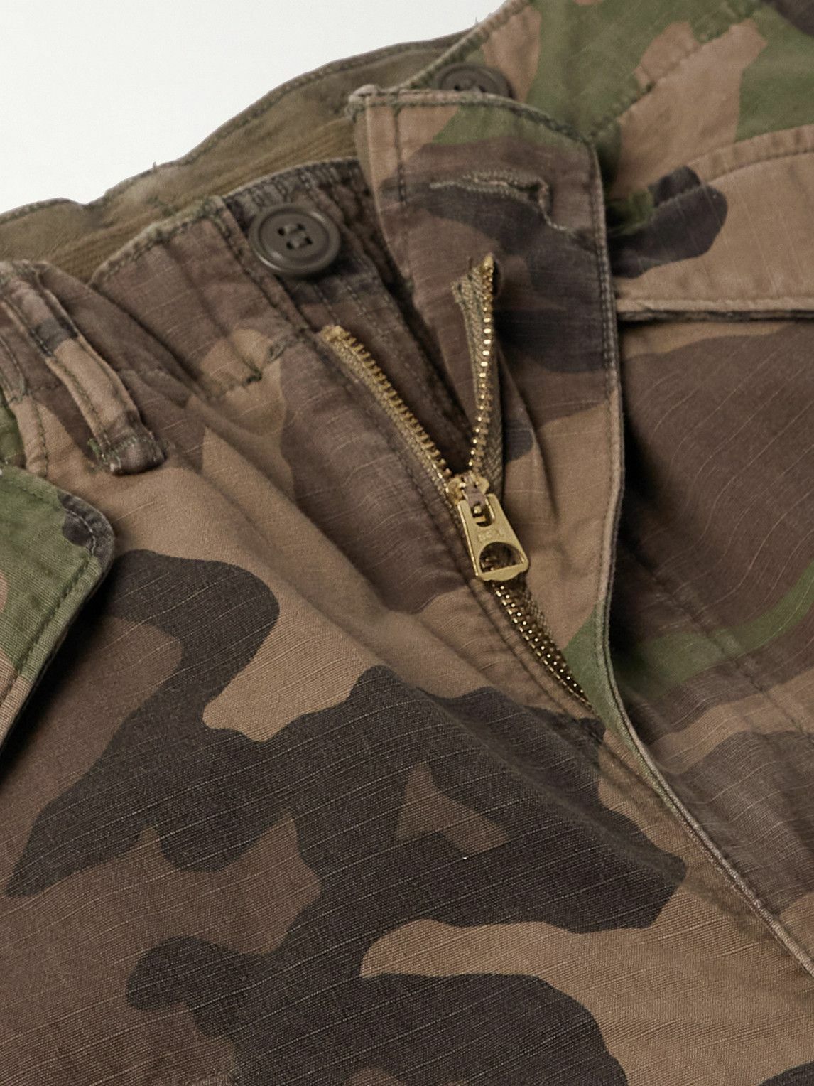 RRL - Tapered Camouflage-Print Cotton-Ripstop Cargo Trousers - Green RRL