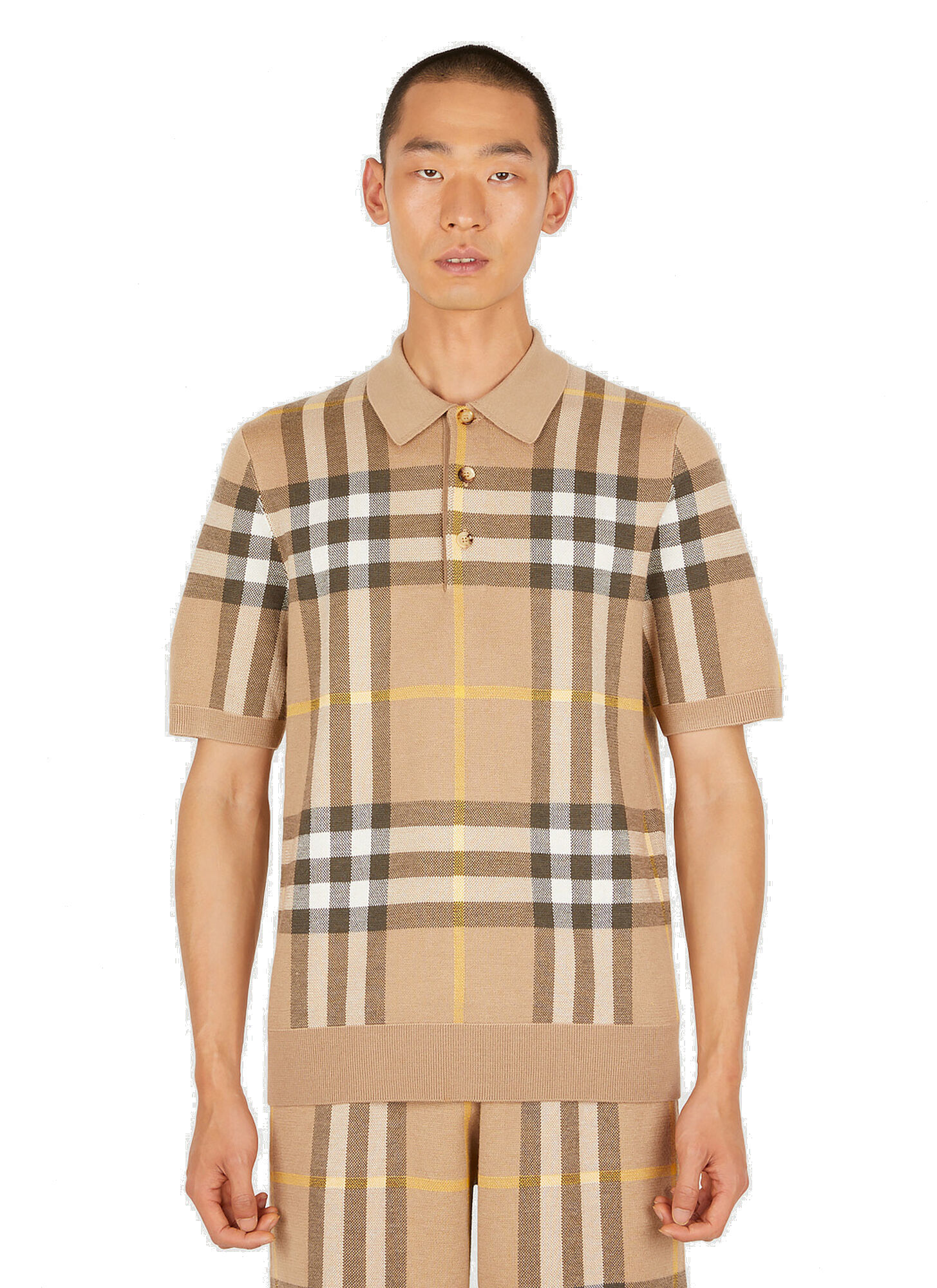 Photo: Check Polo Shirt in Beige