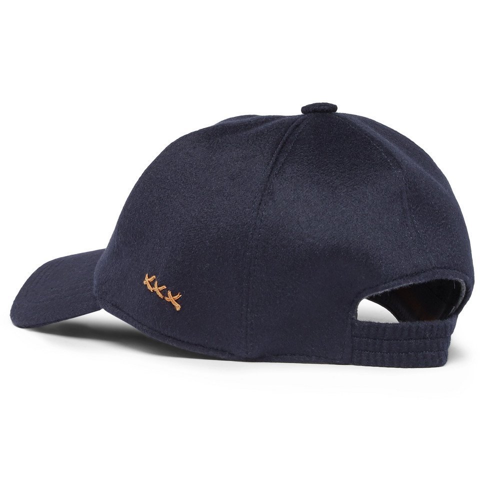 Embroidered Cashmere Baseball Cap 