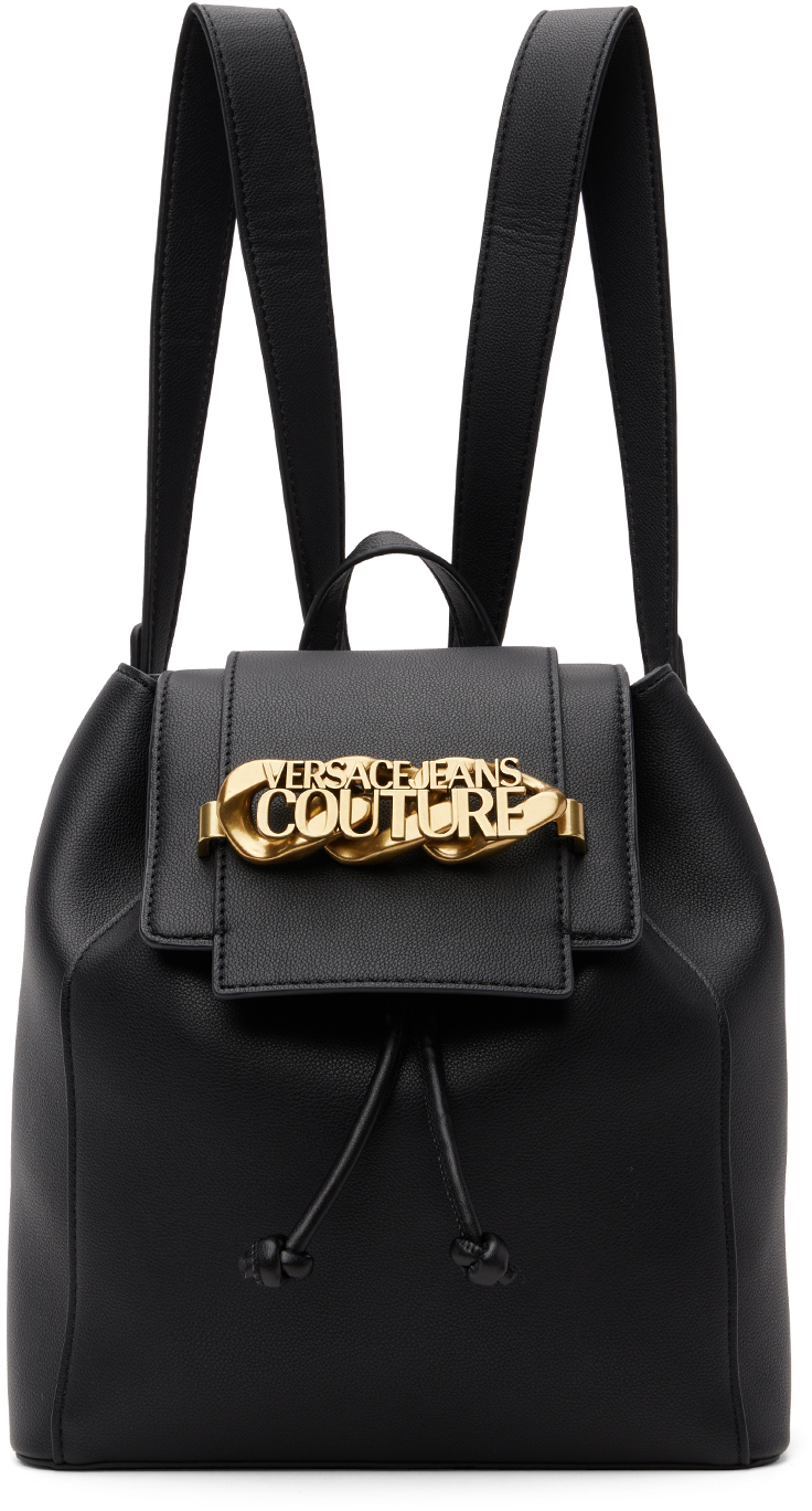 Photo: Versace Jeans Couture Black Chain Logo Backpack