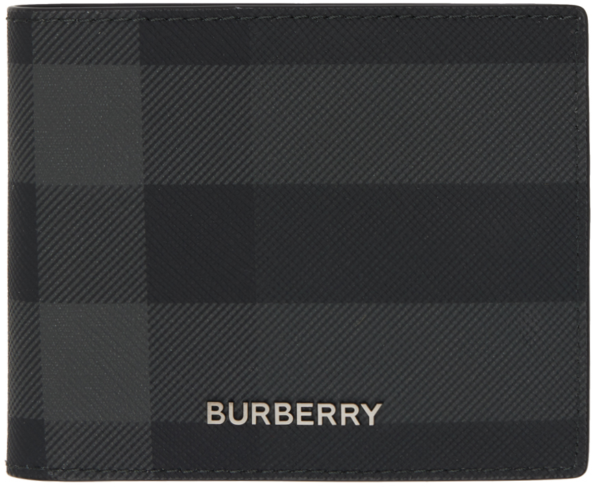 Burberry Gray Check Bifold Wallet Burberry