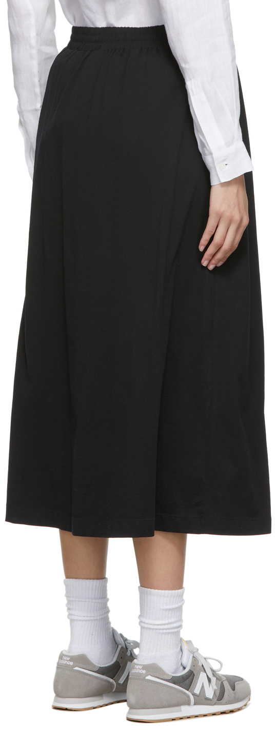 Sunspel Black Cotton Drawstring Skirt Sunspel