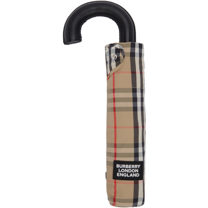 burberry vintage check folding umbrella