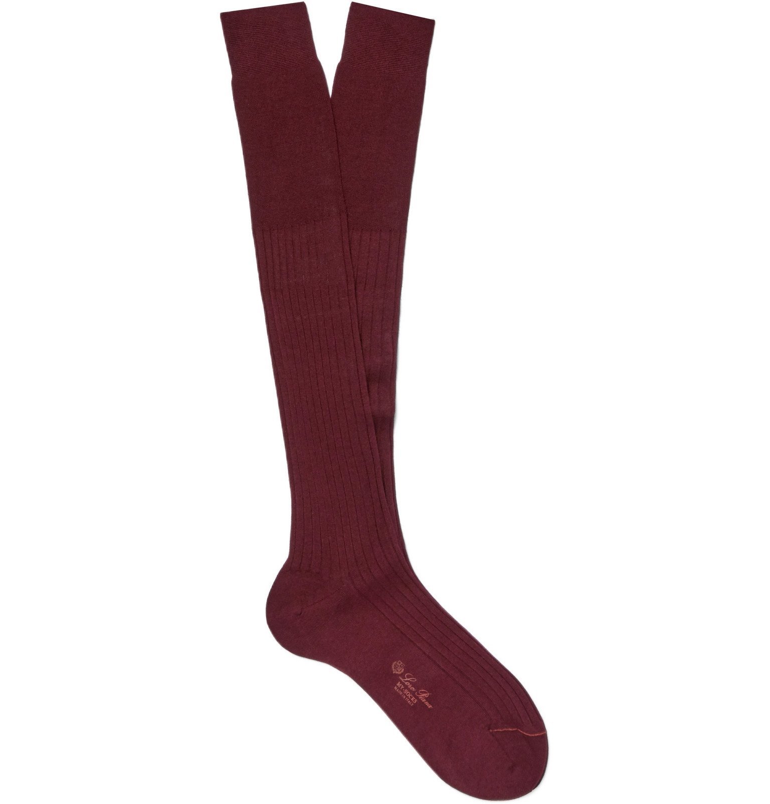 Loro Piana - Ribbed Cashmere and Silk-Blend Over-The-Calf Socks ...