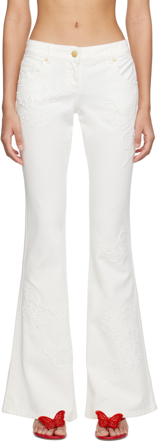 Blumarine White Straight-Leg Jeans Blumarine