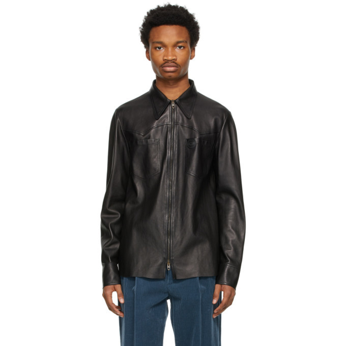 gucci leather shirt