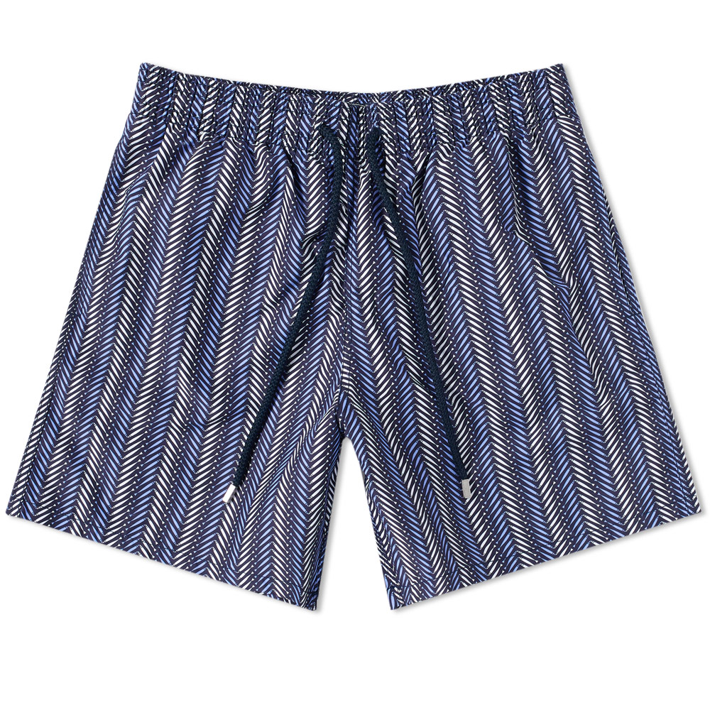 Short De Bain Vilebrequin Homme – Moorea V Fish Herringbone Jaune (MOO7025H), Neuf
