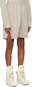 Rick Owens Off-White Drawstring Suede Shorts