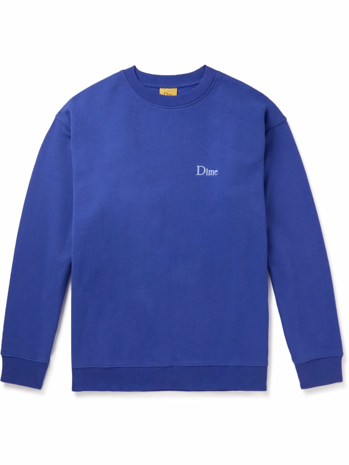 DIME - Logo-Embroidered Cotton-Jersey Sweatshirt - Blue Dime