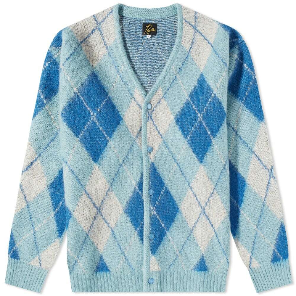 エッセンシャルコンフォート Needles Mohair Cardigan-Argyle-Lt.Blue