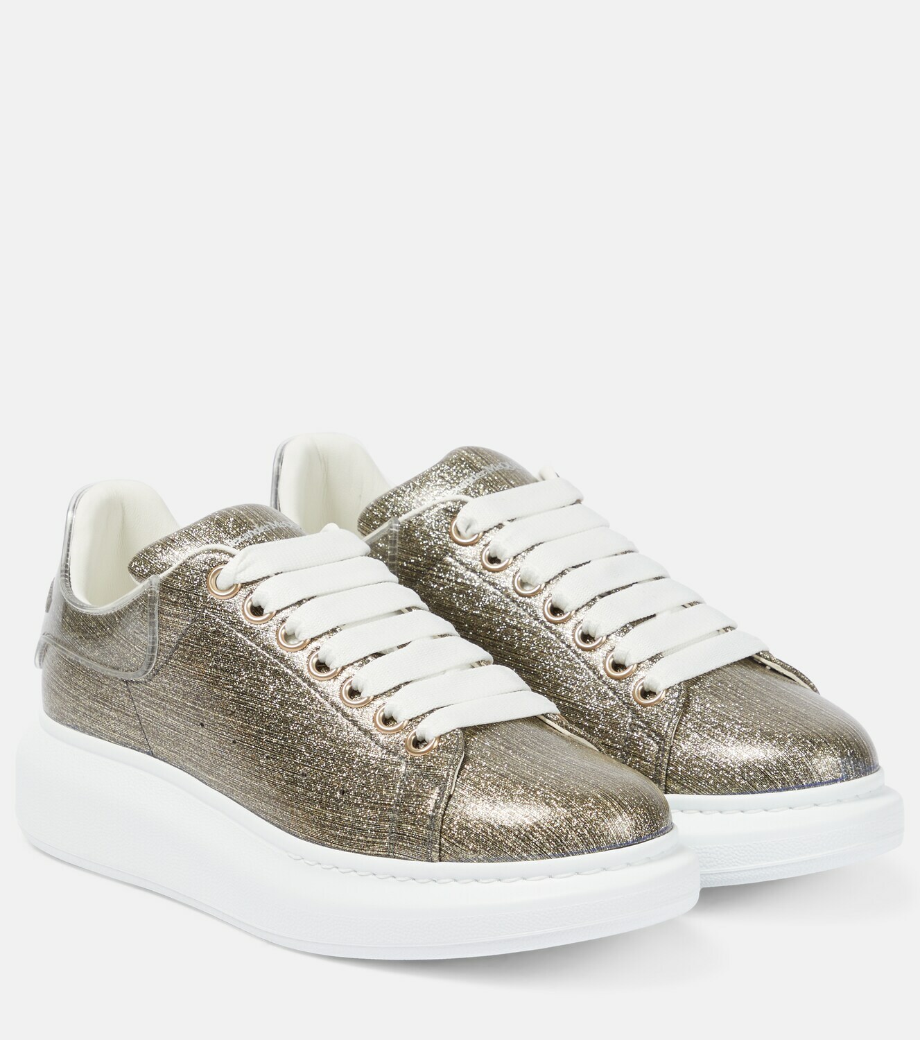 metallic alexander mcqueen sneakers