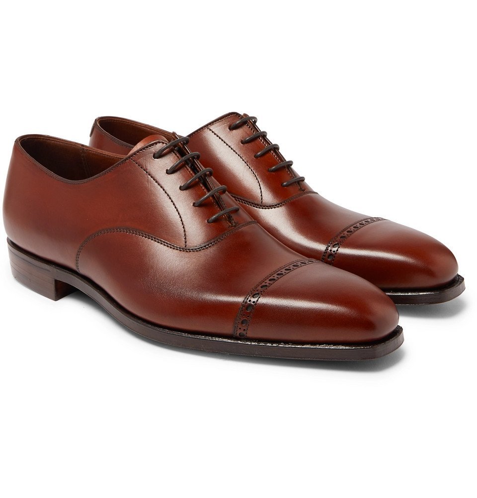 George Cleverley - Charles Cap-Toe Leather Oxford Shoes - Brown George ...