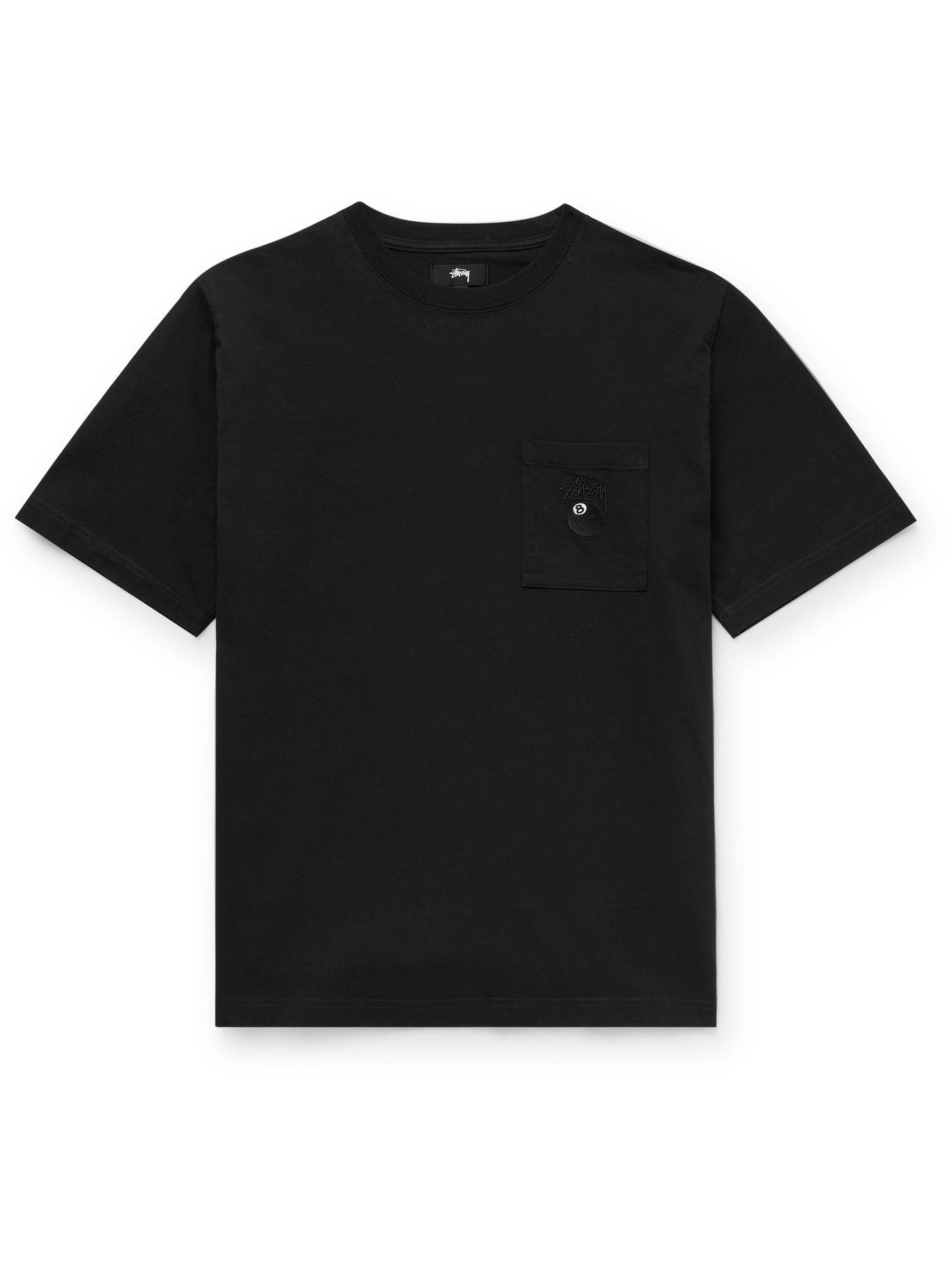 STÜSSY - Logo-Embroidered Cotton-Jersey T-Shirt - Black Stussy