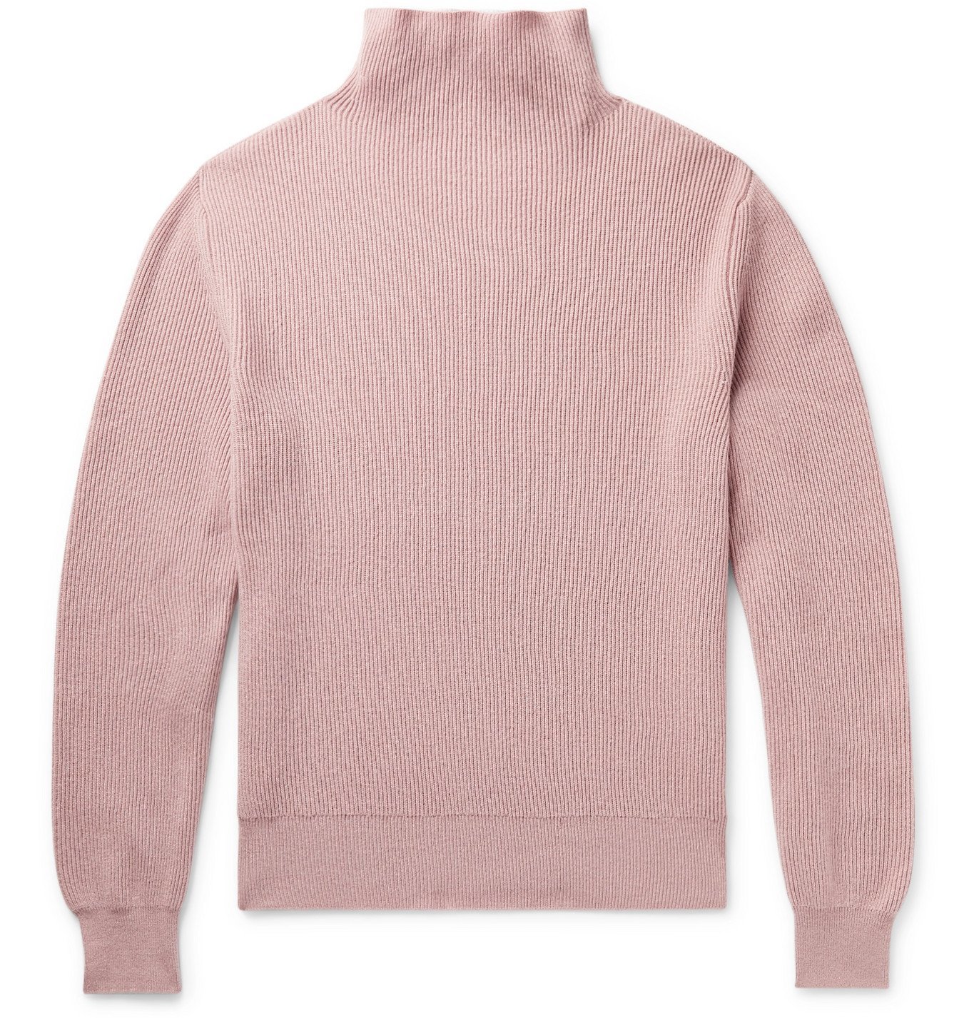 pink mock neck sweater