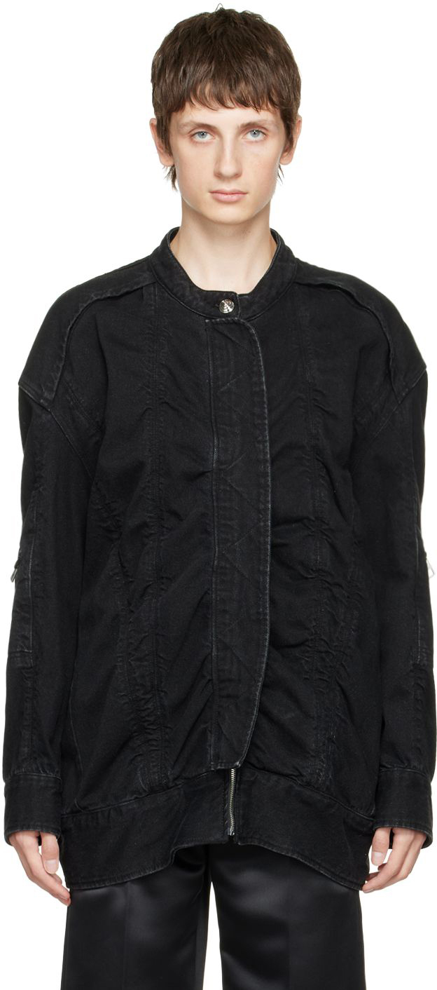 BLACK DENIM LIGHTING BOMBER