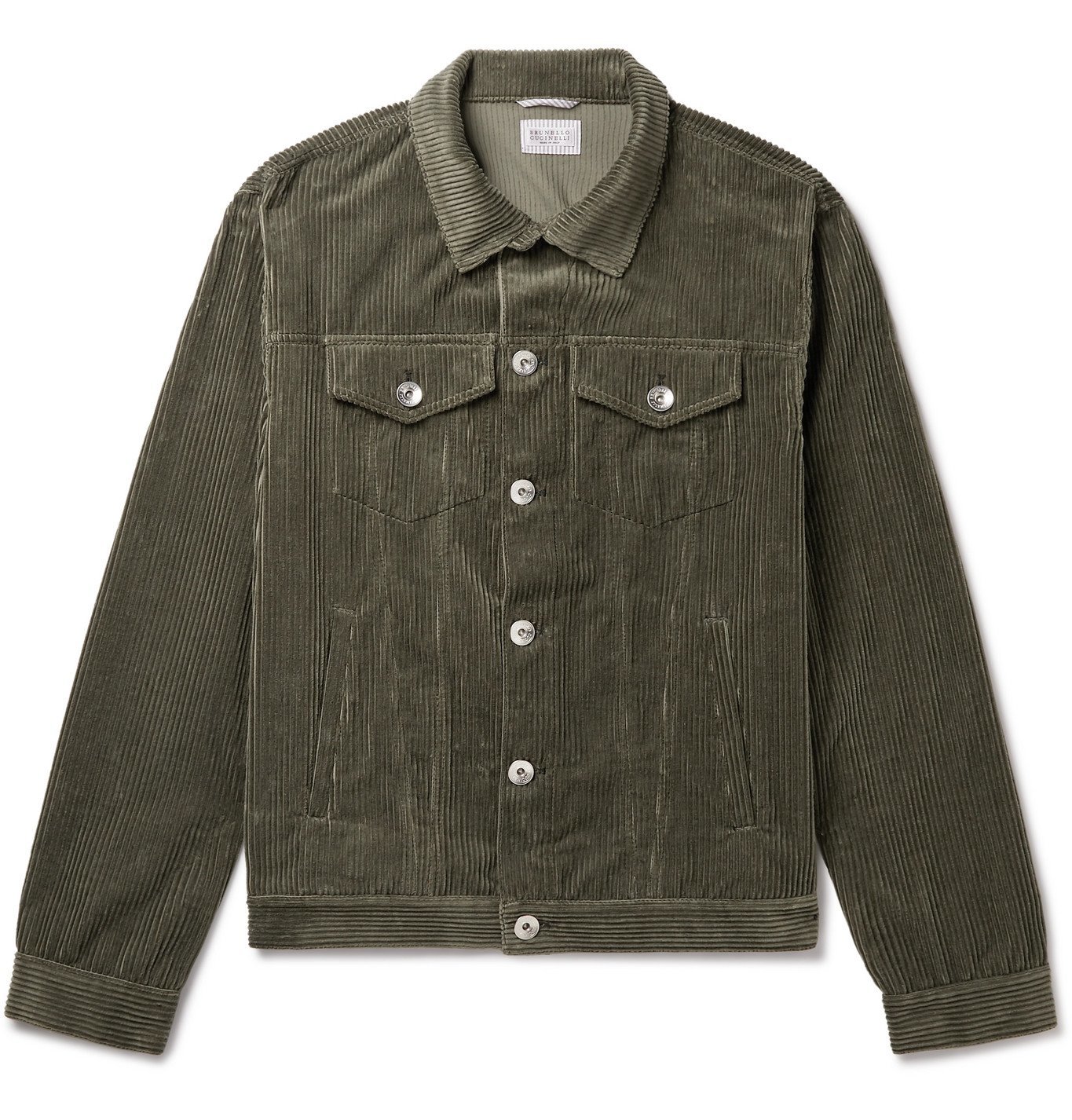 green corduroy trucker jacket