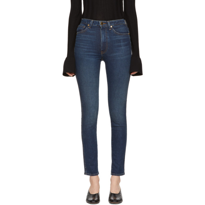 khaite vanessa high rise straight jean