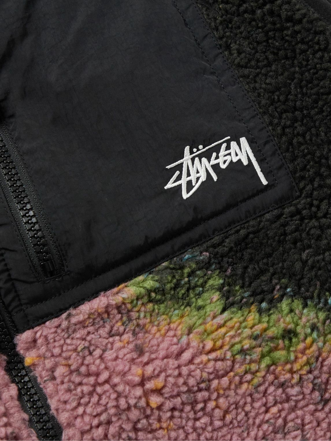 Stussy - Reversible Faux Shearling and Shell Gilet - Blue Stussy