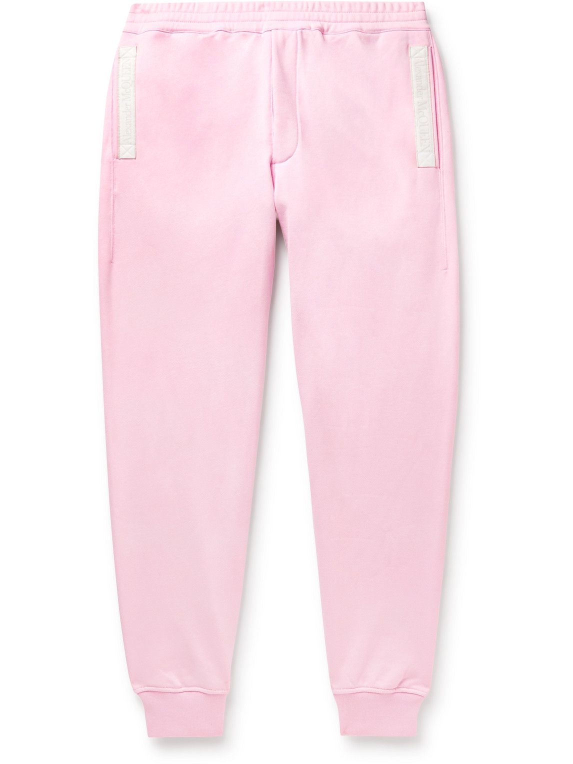 Alexander McQueen - Tapered Webbing-Trimmed Cotton-Jersey Sweatpants ...