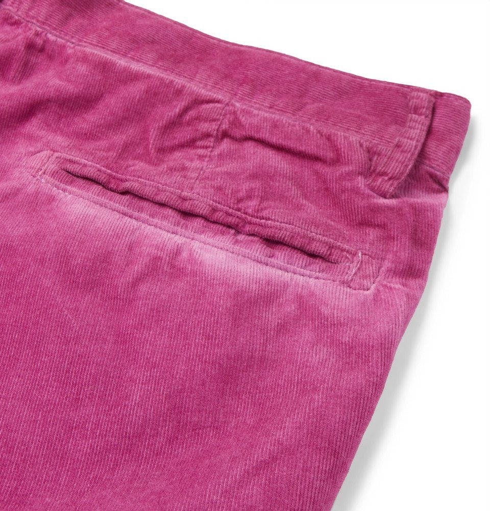 Massimo Alba - Slim-Fit Watercolour-Dyed Cotton-Corduroy Shorts - Pink ...