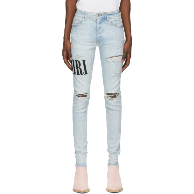 amiri blue thrasher plus jeans