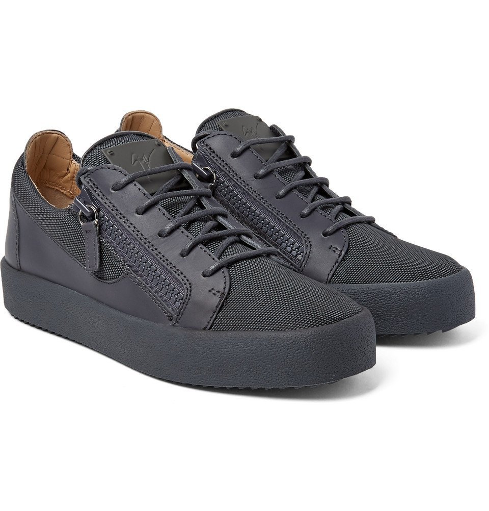 Giuseppe Zanotti - Leather and Mesh Sneakers - Men - Dark gray Giuseppe ...